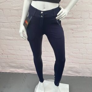 HR Farm Women's Full Seat Silicone Grip Breeches Horse Riding Navy Blue Pants